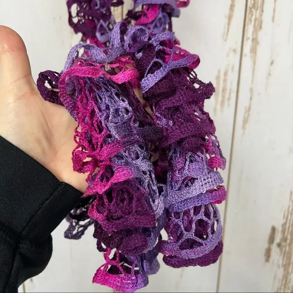 Handcrafted Scarf, Beautiful Purple/Pink color. Excellent condition! 90” Length